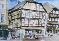 Marktstrasse Höxter 2, Architektur, Aquarell